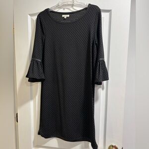 Max Studio Black Polka Dot Bell Sleeve Dress